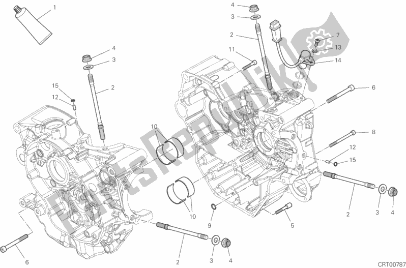 All parts for the 10a - Half-crankcases Pair of the Ducati Supersport Thailand 950 2020
